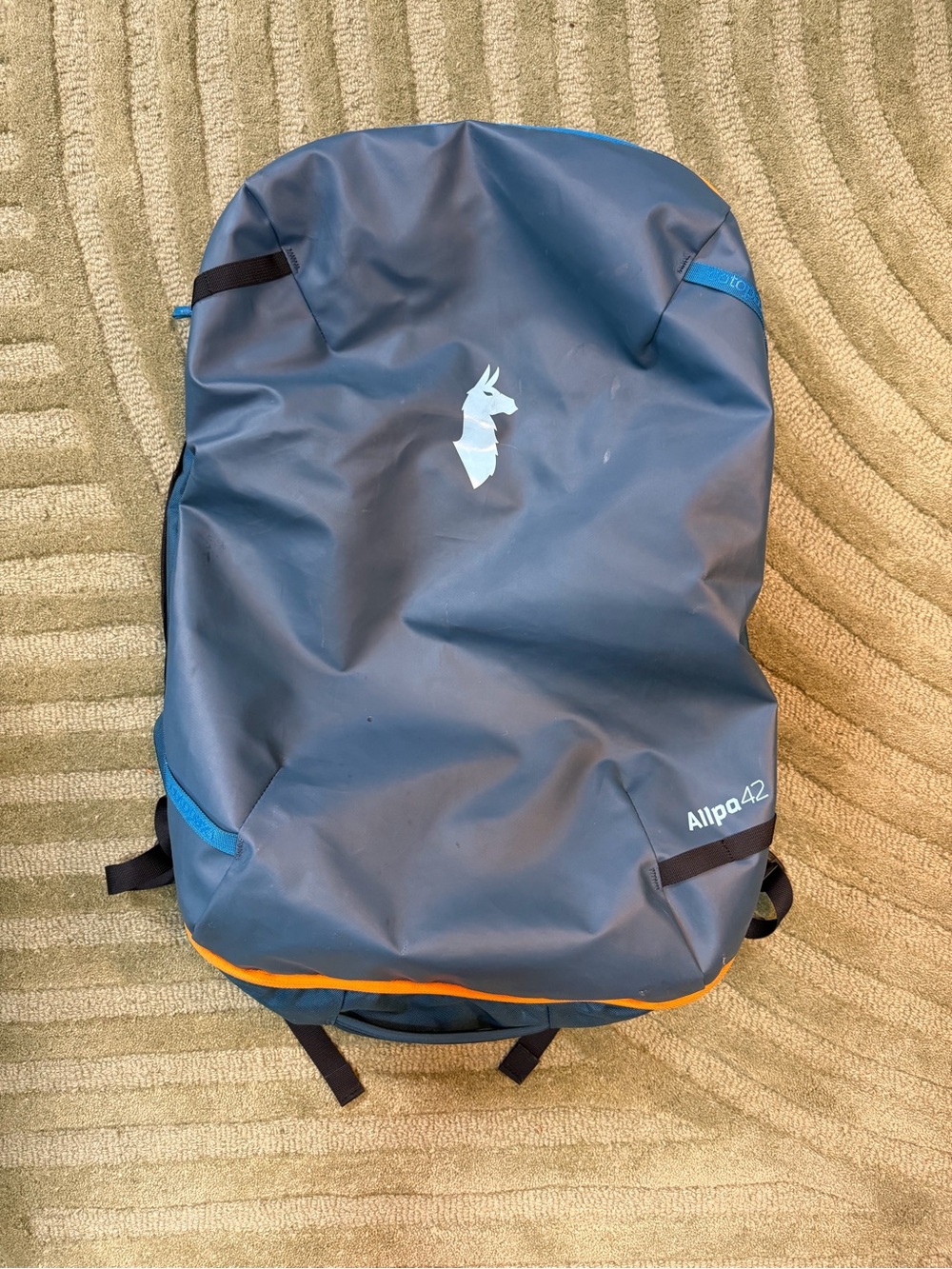 Cotopaxi Allpa 42L Travel Backpack/Duffel in Indigo (with Orange Trim)